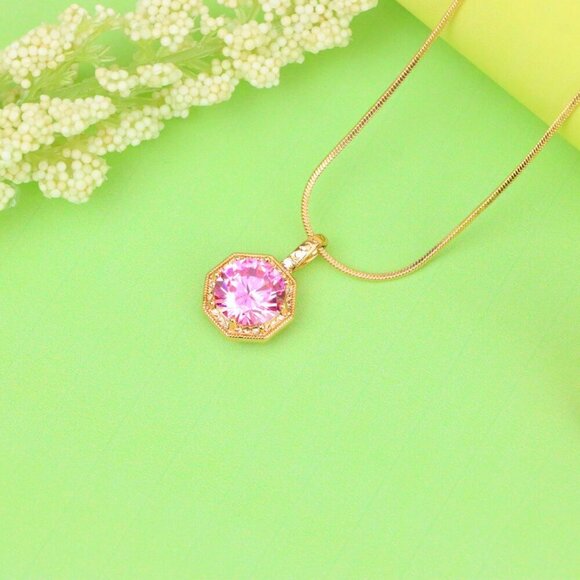 "Elegant Gold-Plated Light Purple Pendant, XPPT1391 - Picture 13 of 13